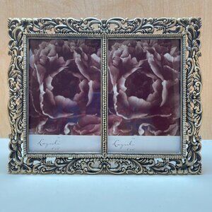 Beautiful Lazuli Vintage Collection Double 4 by 6 Ornate Brass Frame